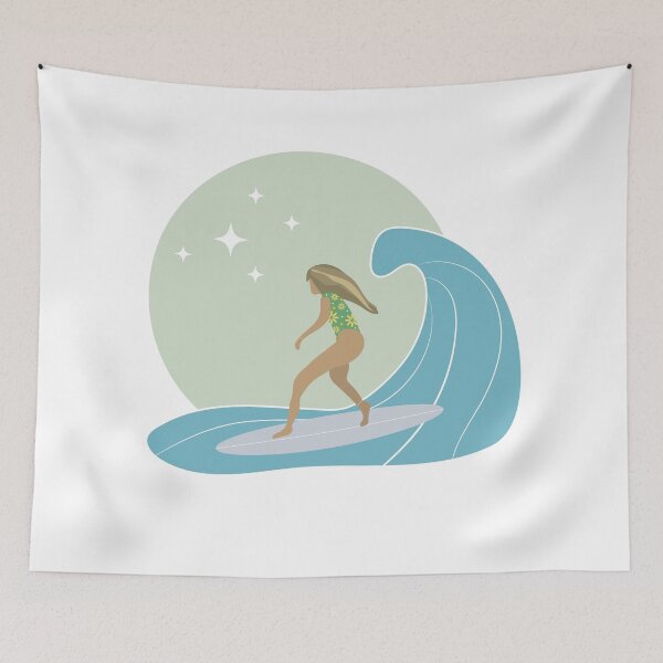 Item preview, Surfer Girl Riding a Wave designed and sold by derbyks.