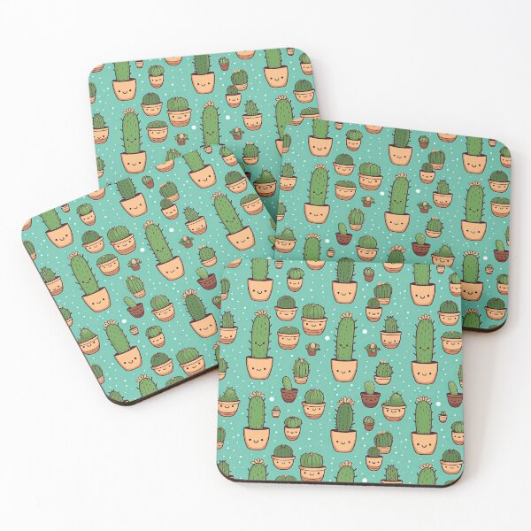 Item preview, cute cartoon cactus pattern designed and sold by Pinkbirdie.