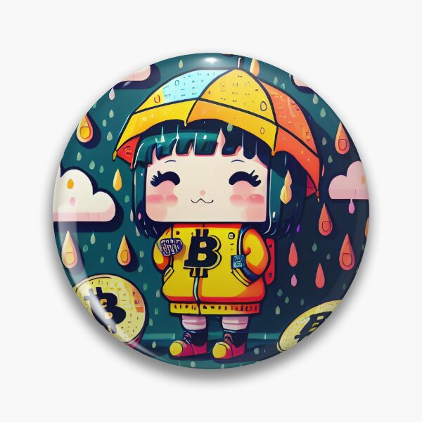 Item preview, It’s raining Bitcoins, happy girl designed and sold by WhatTheTrendsDo.