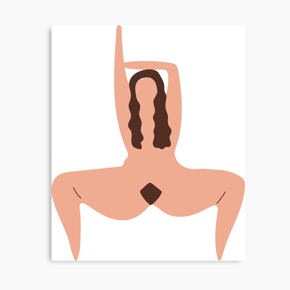 Figurine naked young woman performing yoga.