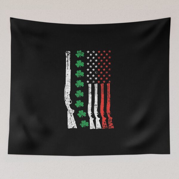 Item preview, Irish American flag with shotguns designed and sold by MikesTeez.