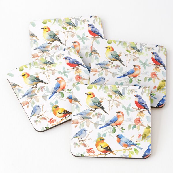 Item preview, Feathered Friends: A Beautiful Watercolor Pattern of Colorful Birds designed and sold by SeamlessGuru.