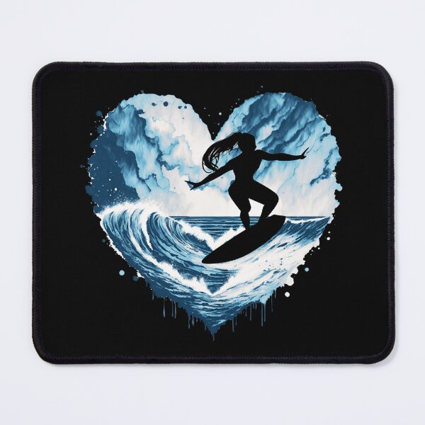 Item preview, Female Surfer Watercolor, Catching Waves, ocean, Big wave, blue, sea, surf, surfer, water designed and sold by Collagedream.