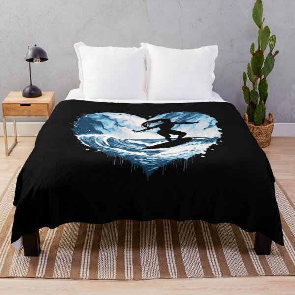 Item preview, Female Surfer Watercolor, Catching Waves, ocean, Big wave, blue, sea, surf, surfer, water designed and sold by Collagedream.