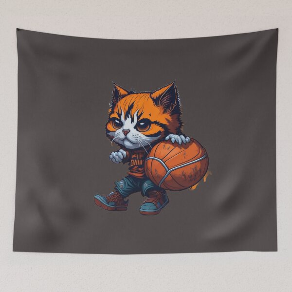 Item preview, Hoops and Whiskers: Cute Basketball Playing Kitten Design designed and sold by harperjg.