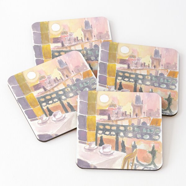 Item preview, Prague Czech Republic Cafe Table with View of Karluv Most Bridge designed and sold by artshop77.