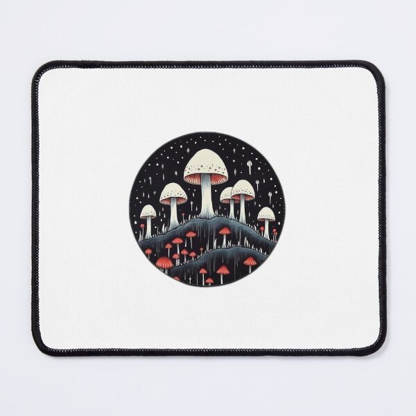Item preview, Dark Mushrooms of Doom | White | Witchcore, Goblincore, Vintage, Drawing, Aesthetic, Fungus, Fungi, Shrooms, Cosmic, Psychodelic designed and sold by FantasySoul.