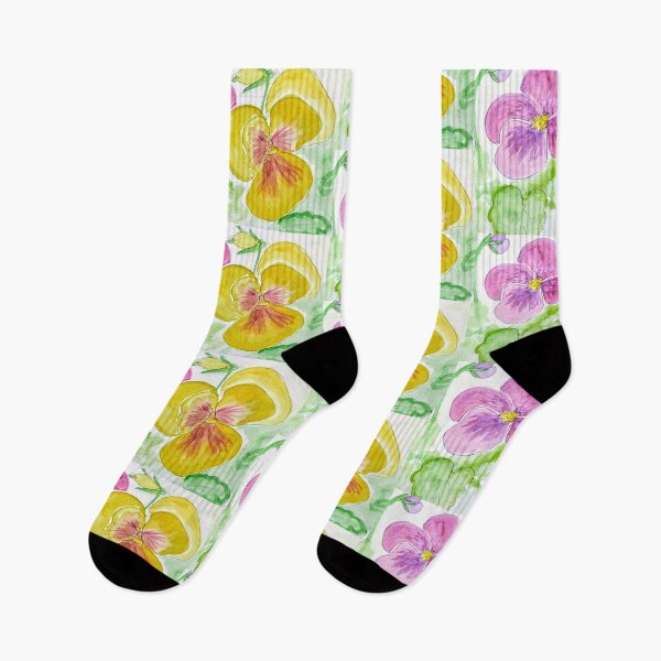 Item preview, Watercolor Happy Days Gold and Purple Pansy Pattern  designed and sold by EtegamiJourney.
