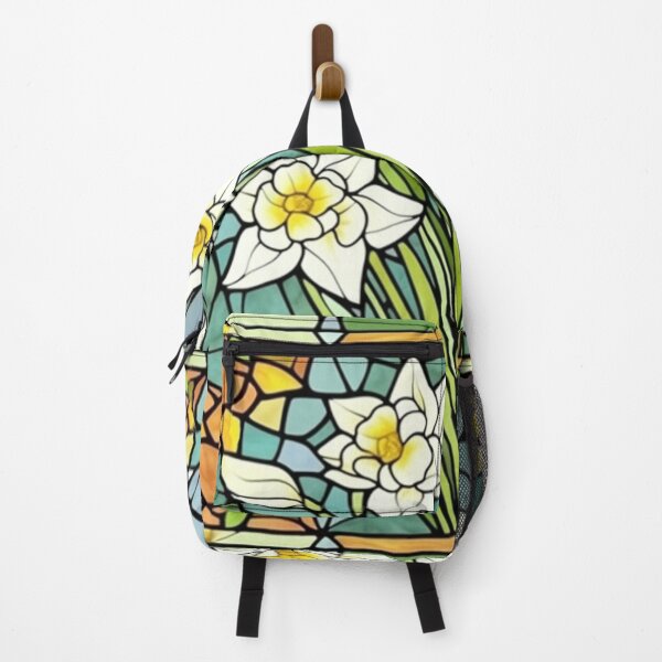 Item preview, A stained glass window with daffodils in bloom designed and sold by AmityJamity.