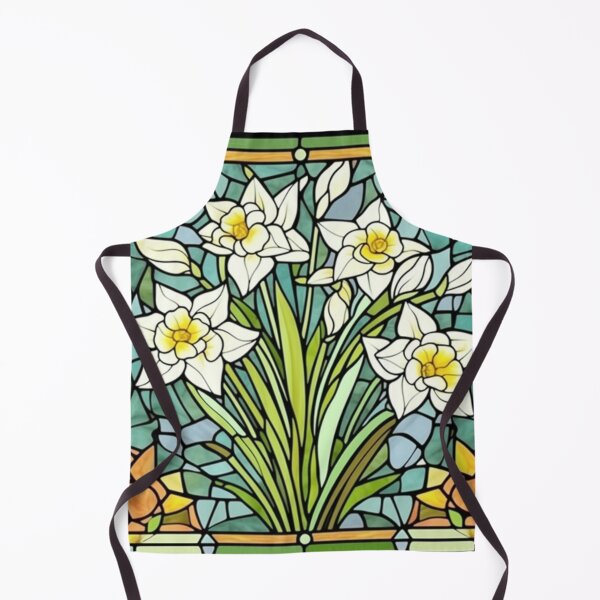 Item preview, A stained glass window with daffodils in bloom designed and sold by AmityJamity.