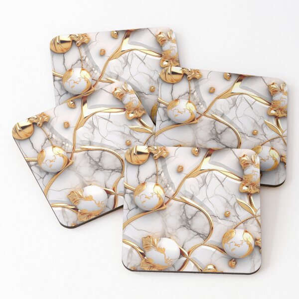 Item preview, Luxury Marble and gold tile designed and sold by apolinART.