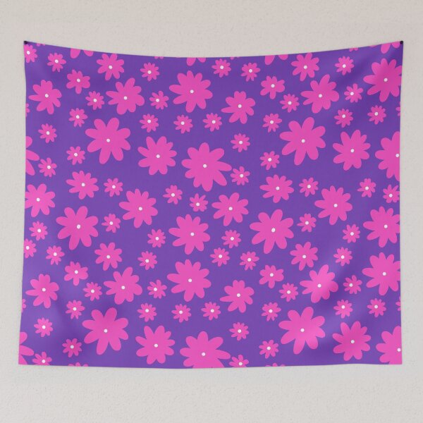 Item preview, Barbiecore Hot  Pink Floral - Purple designed and sold by Una Somerville.