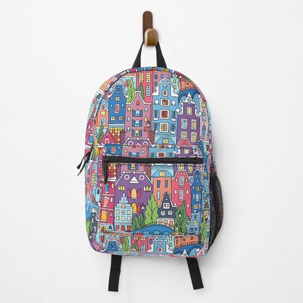 Item preview, Seamless pattern, colorful Amsterdam typical dutch houses designed and sold by kavalenkavart.