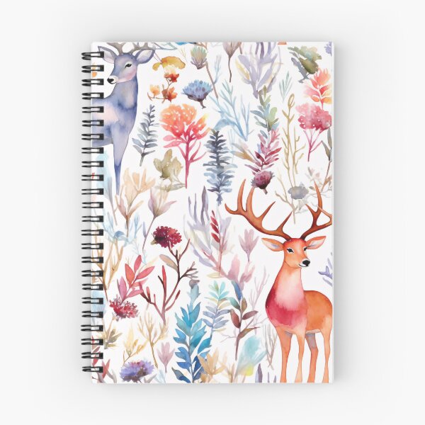 Item preview, A Lovely Watercolor Pattern of Beautiful Deers in a Joyful Composition designed and sold by SeamlessGuru.