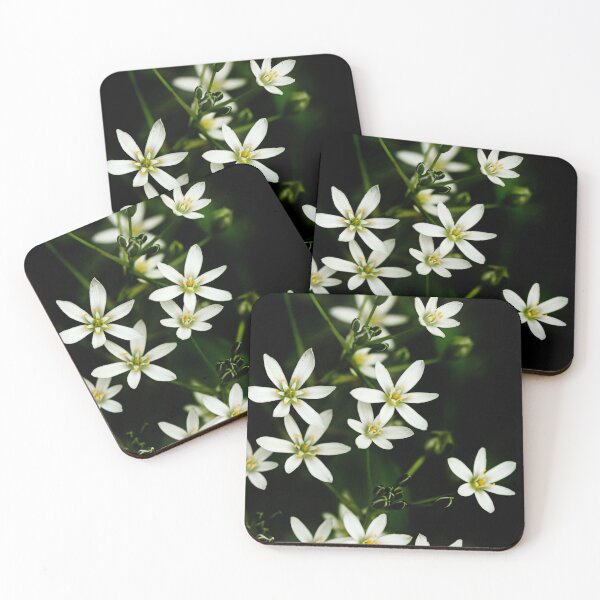 Item preview, White flowers on black background designed and sold by olena2552.