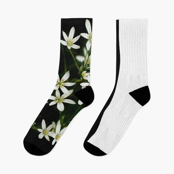 Item preview, White flowers on black background designed and sold by olena2552.