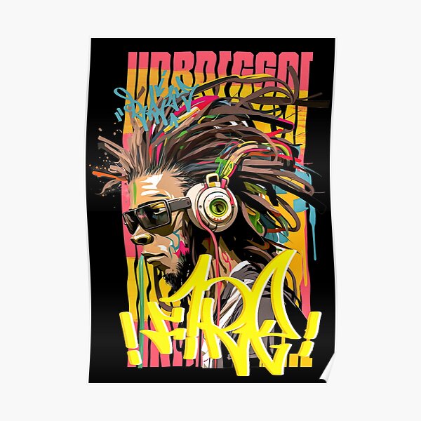 Lion de la rue hip-hop Poster
