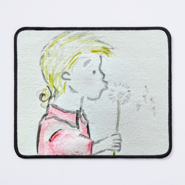 Item preview, Etegami Style Little Boy Blowing Dandelion Seeds designed and sold by EtegamiJourney.