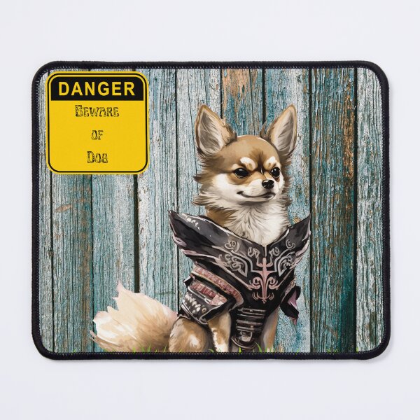 Item preview, Beware of Dog- samurai dog warrior- samurai guard dog- chihuahua dog designed and sold by Janetlousart.