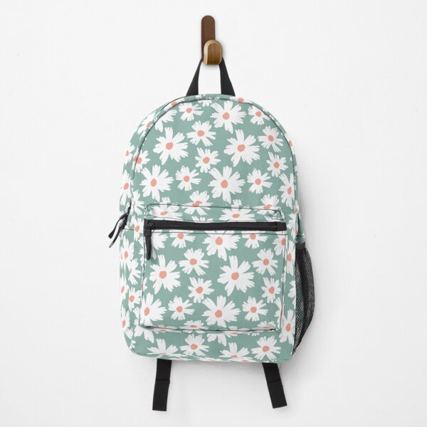 Item preview, Peachy green white daisy, modern cute daisy designed and sold by inkbearblue.