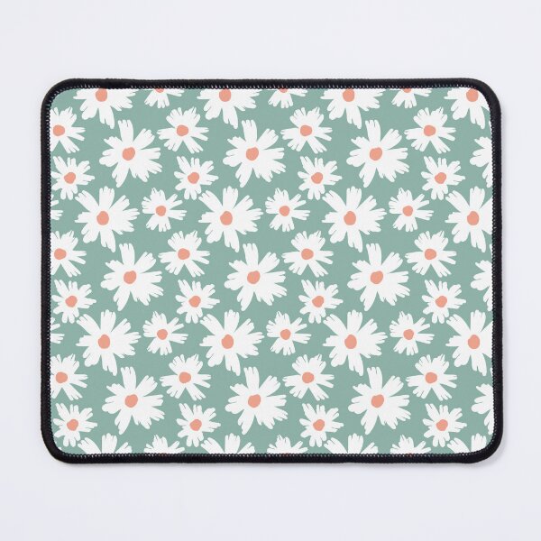 Item preview, Peachy green white daisy, modern cute daisy designed and sold by inkbearblue.