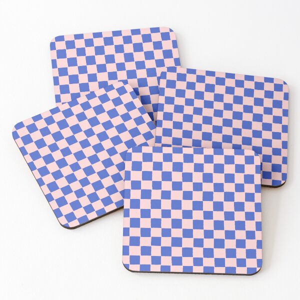 Item preview, Hand Drawn Checkered Print - Cobalt and Pink designed and sold by latheandquill.