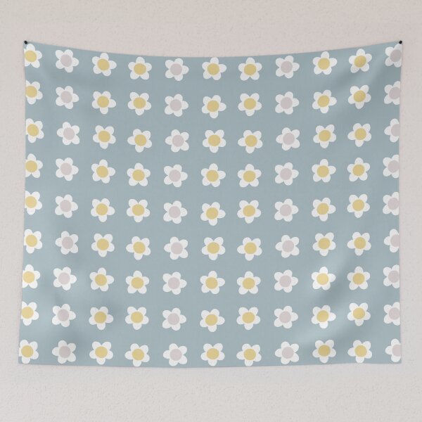 Item preview, Cute Flower Stripes Spring And Summer Floral Pattern Sky Blue designed and sold by scorpiolane.