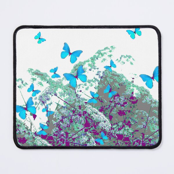 Item preview, BLUE SPRING BUTTERFLIES LACE FLORALS GARDEN GREY ART designed and sold by sharlesart.