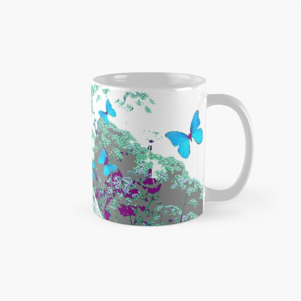 Item preview, BLUE SPRING BUTTERFLIES LACE FLORALS GARDEN GREY ART designed and sold by sharlesart.