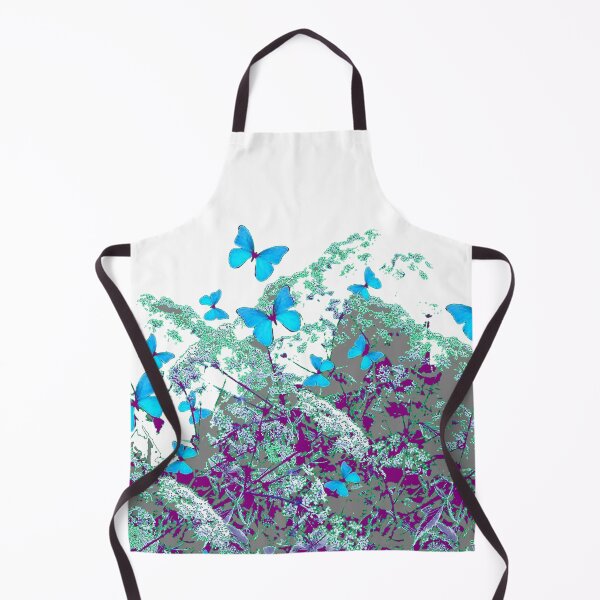 Item preview, BLUE SPRING BUTTERFLIES LACE FLORALS GARDEN GREY ART designed and sold by sharlesart.