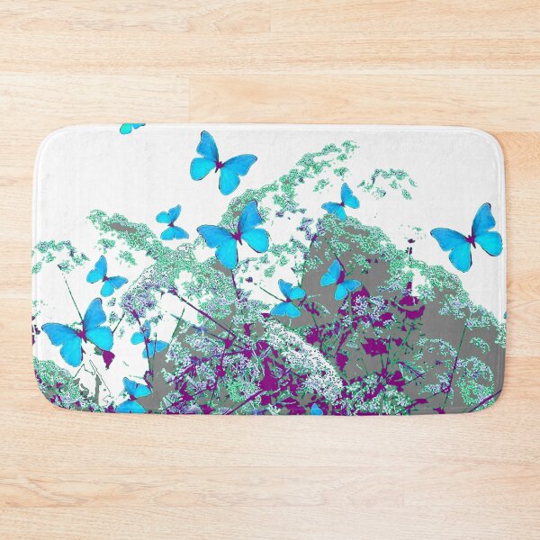 Item preview, BLUE SPRING BUTTERFLIES LACE FLORALS GARDEN GREY ART designed and sold by sharlesart.