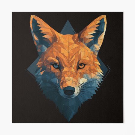 Polygonal Fox Head Origami Art Board Print for Sale by cetakulang