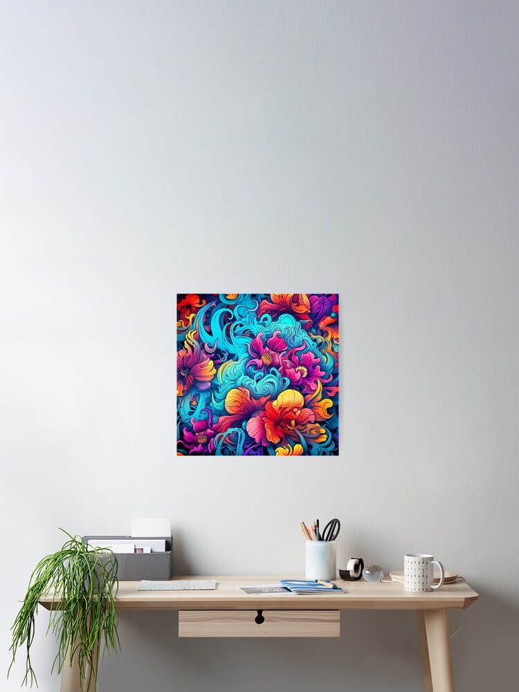Thumbnail 2 of 3, Poster, Summer Flower Pattern designed and sold by Desfix.