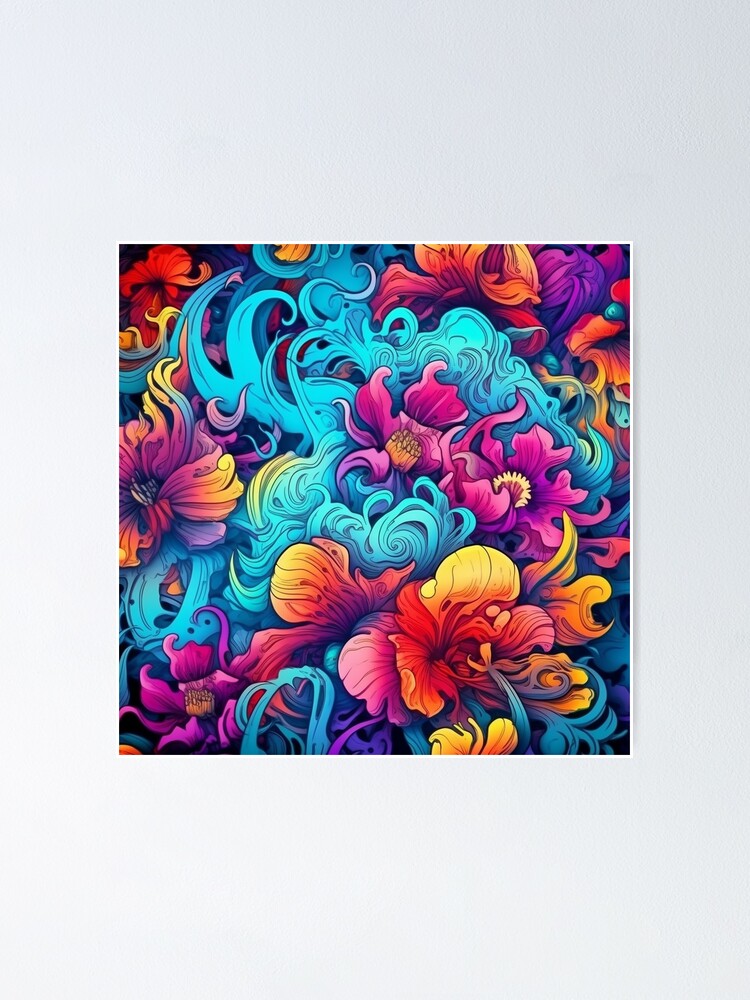Thumbnail 1 of 3, Poster, Summer Flower Pattern designed and sold by Desfix.