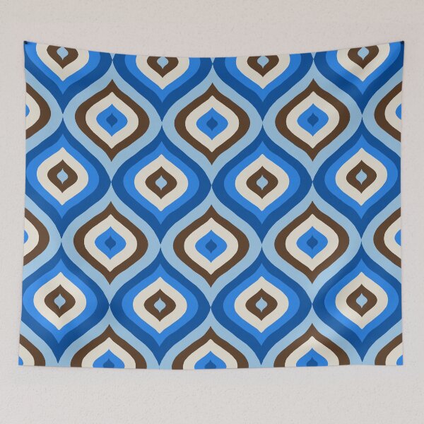 Item preview, Abstract Geometric Drop Pattern (blue/brown) designed and sold by Design Minds Boutique.