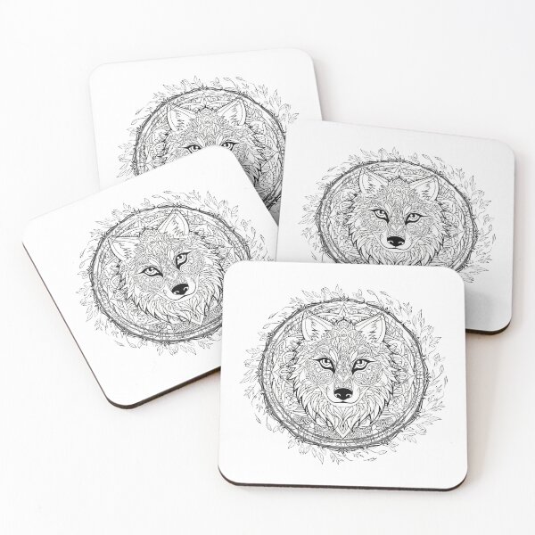 Item preview, Zen Wolf Mandala designed and sold by Echo of Weekend.