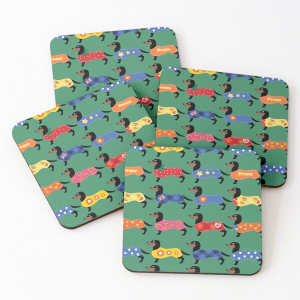 Item preview, Green Sausage Dogs  designed and sold by HelenaRoberts1.