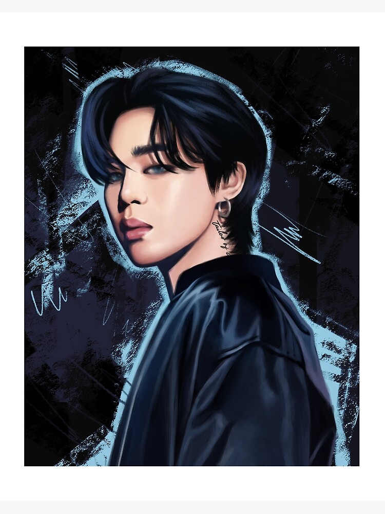 BTS Jimin FACE Digital Painting Art Board Print for Sale by dominikamills