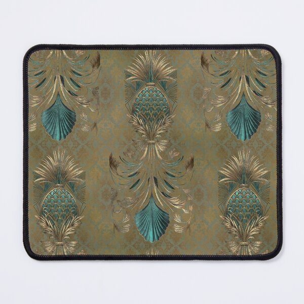 Item preview, Faded Luxury Gold Teal Art Deco Pineapple Ornament designed and sold by artsandsoul.