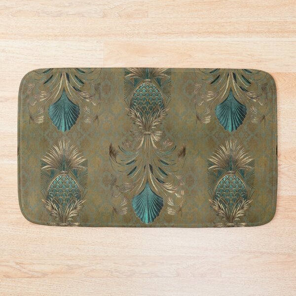 Item preview, Faded Luxury Gold Teal Art Deco Pineapple Ornament  designed and sold by artsandsoul.