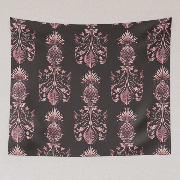 Item preview, Copy of Luxury Gold Blue Art Deco Pineapple Pattern On Black designed and sold by artsandsoul.