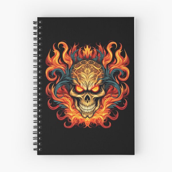 Aperçu de l'œuvre Crâne de démon flamboyant en flammes créée et vendue par SADStyleDesigns.