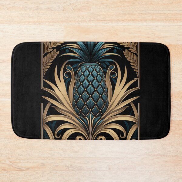 Item preview, Art Deco Exotic Pineapple Design Turquoise Teal Gold designed and sold by artsandsoul.