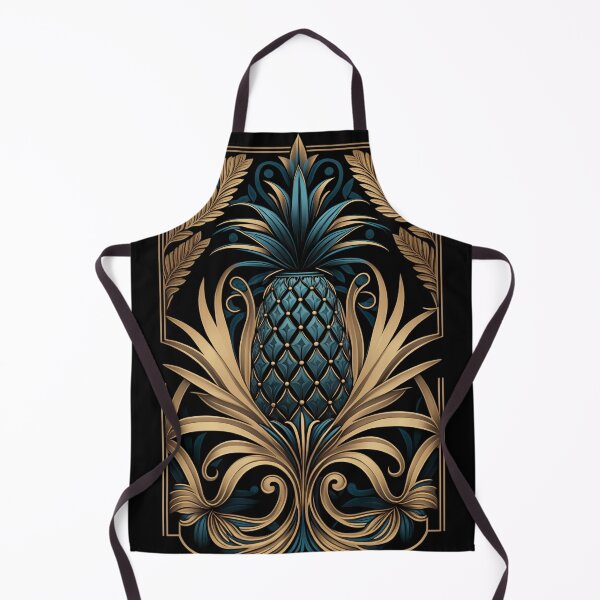 Item preview, Art Deco Exotic Pineapple Design Turquoise Teal Gold designed and sold by artsandsoul.