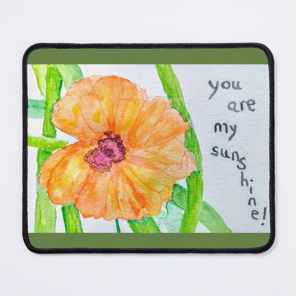 Item preview, Etegami Bright Orange Flower Sunshine Art Card designed and sold by EtegamiJourney.