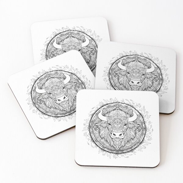 Item preview, Tribal Bison Mandala designed and sold by Echo of Weekend.