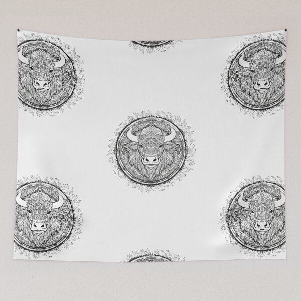 Item preview, Tribal Bison Mandala designed and sold by Echo of Weekend.