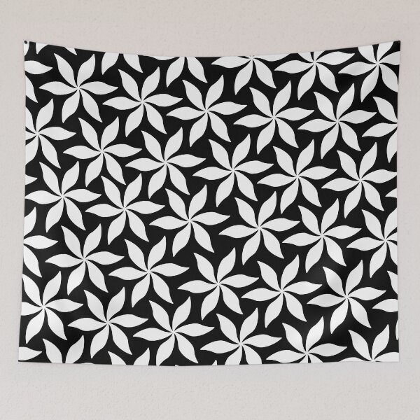 Item preview, Claudia Flores Black and White Small Scale Simple Retro Flower Pattern designed and sold by ClaudiaFlores.