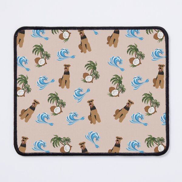 Item preview, Summer Pattern of Airedale Terrier Dog Wearing Sunglasses, Sea Wave and Coconut Palm Tree designed and sold by SeasonalDogs.