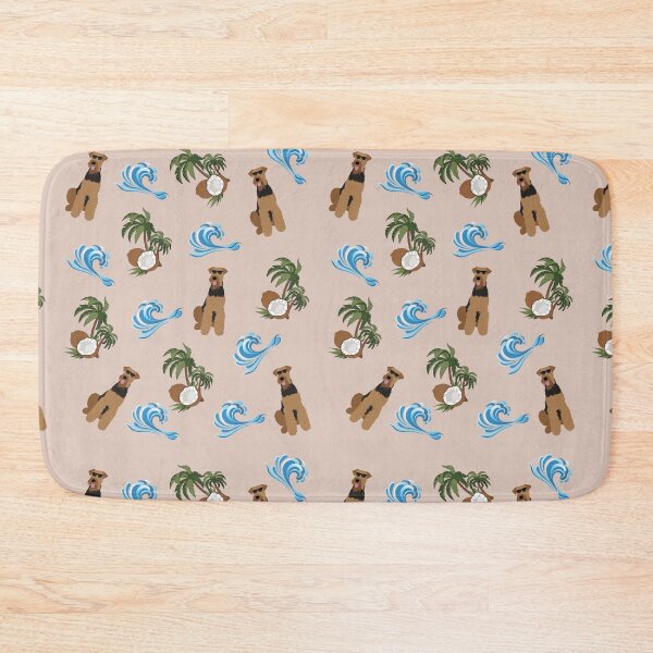 Item preview, Summer Pattern of Airedale Terrier Dog Wearing Sunglasses, Sea Wave and Coconut Palm Tree designed and sold by SeasonalDogs.